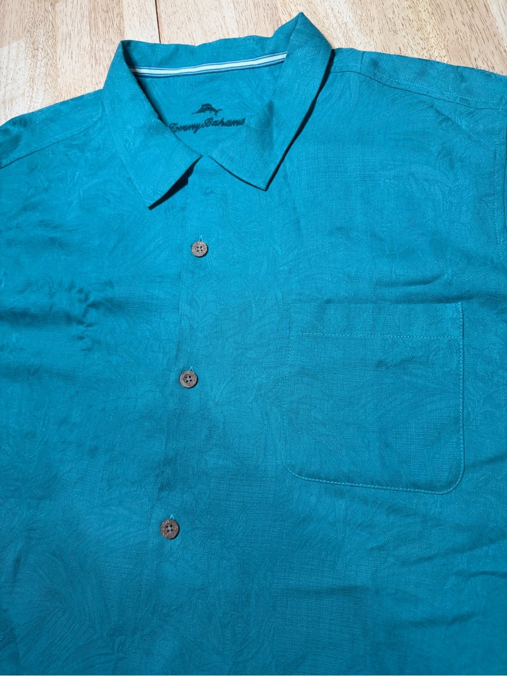 Tommy Bahama Silk Teal Blue Green Floral Hawaiian Shirt Beach Vacation Mens 2XL
